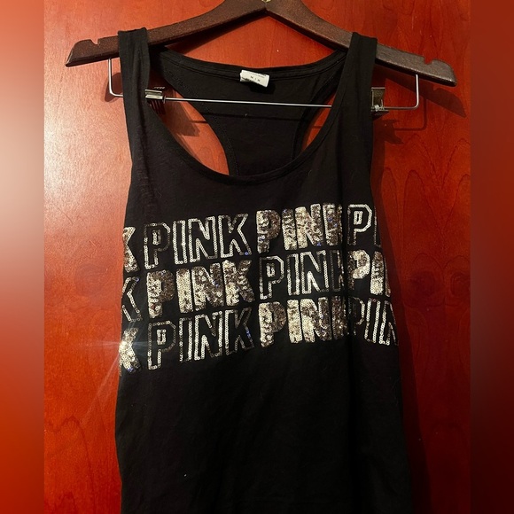 Pink Victoria Secret Bundle Lot (6) T-shirts Athletic bedazzled Tank Top Sz M-L - Picture 4 of 10